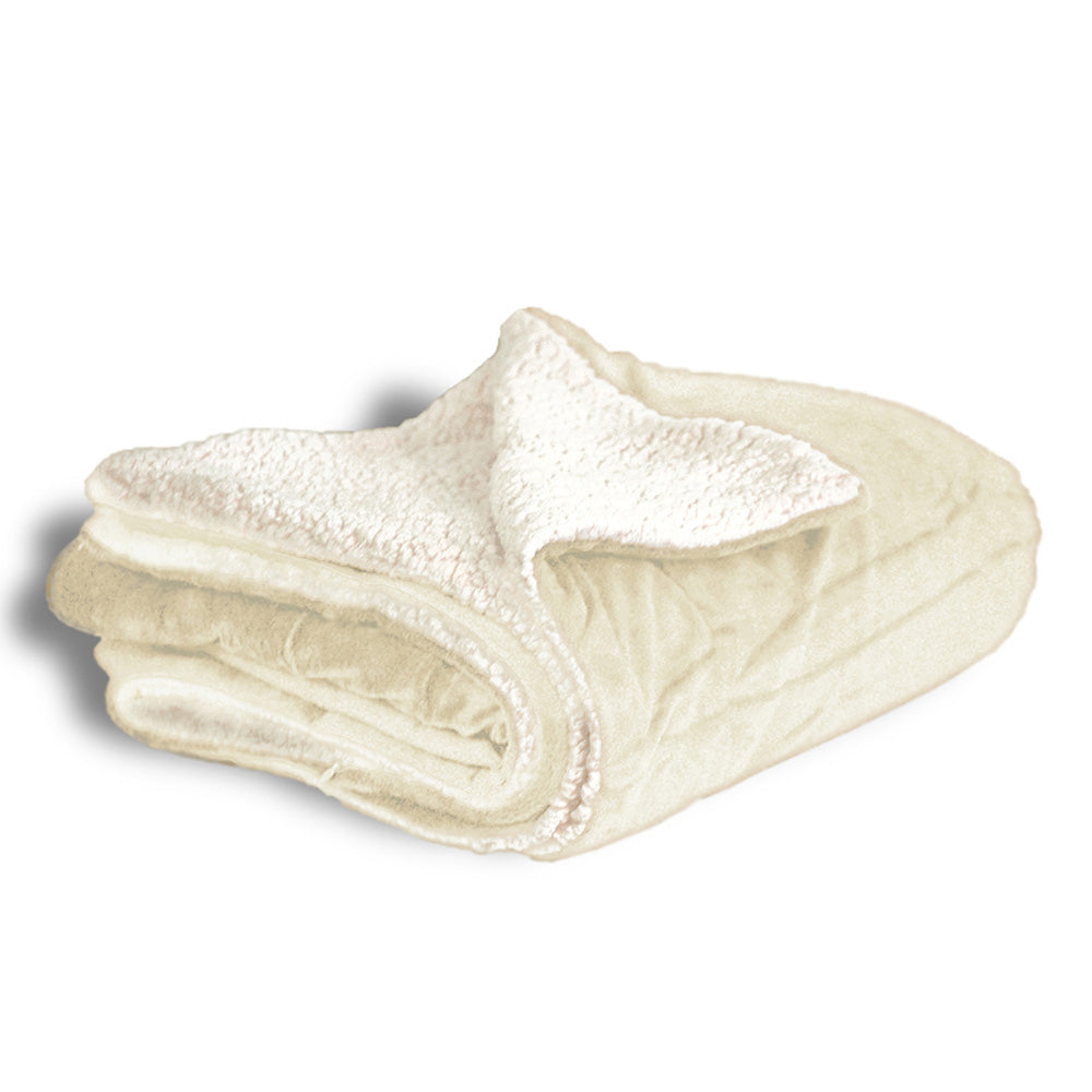 Polypropylene Micro Mink Sherpa Blanket (50'' W X 60'' H) 220 G/Sqm / 240 G/Sqm-Blanket-Brand Your Tote-Cream-Brand Your Tote