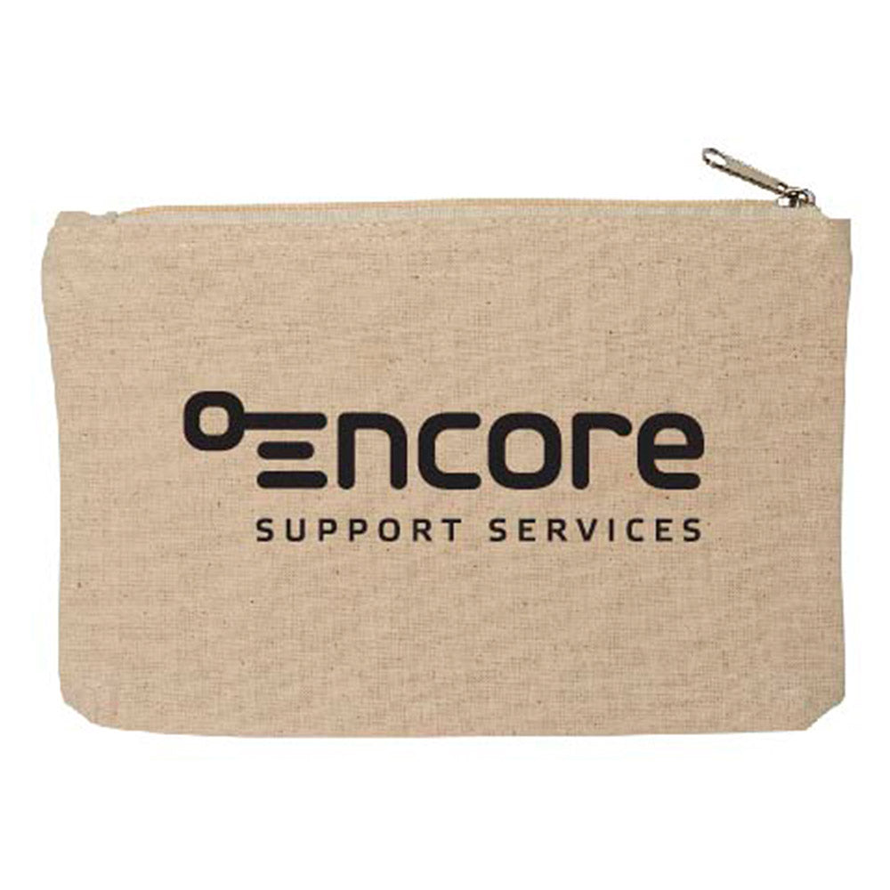 Small Cotton Canvas Cosmetic Cosmetic Pouch (9'' W X 5.5'' H) 10 Oz