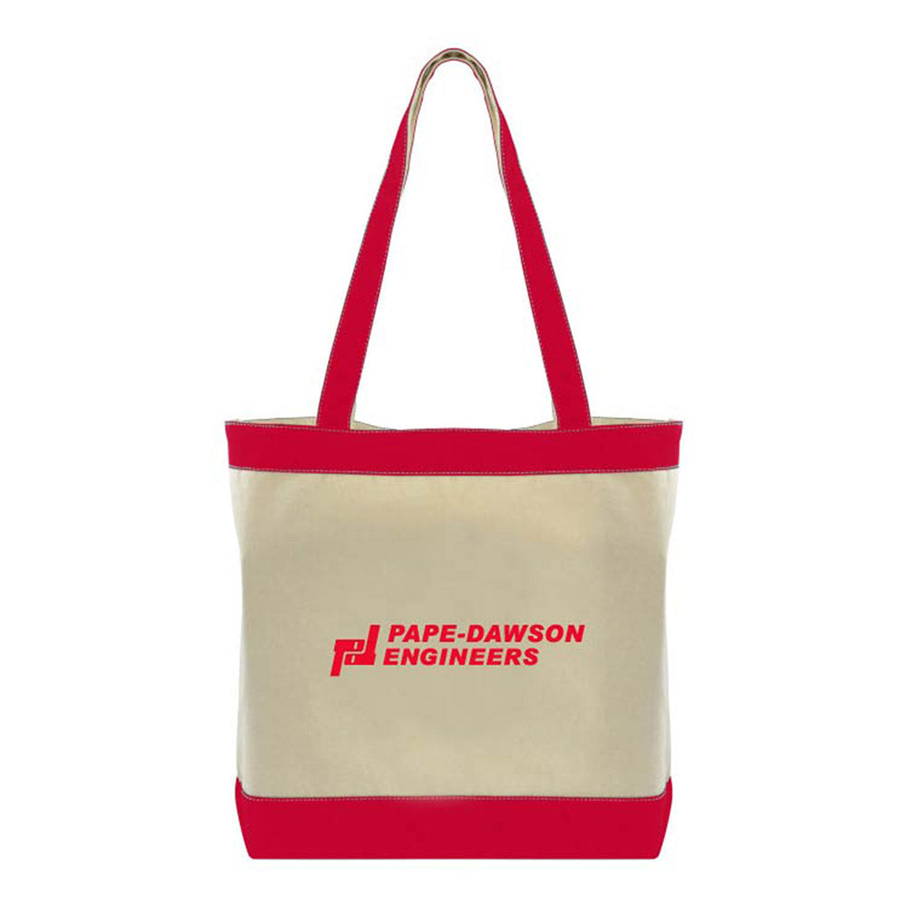 Medium Cotton Canvas Stylish Two-Tone Tote Bag (16'' W X 14.5'' H) 12 Oz