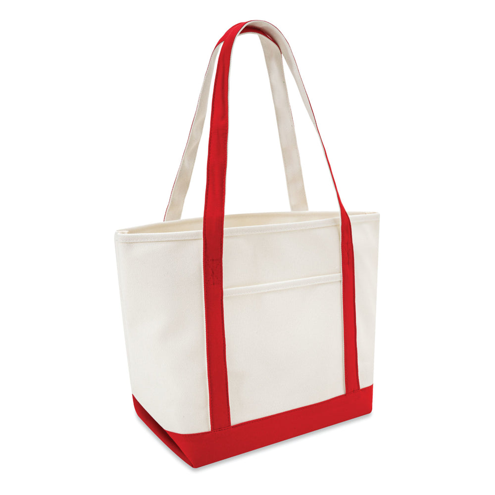 Large Cotton Canvas Yacht Club Tote Bag (20.5'' W X 13'' H) 24 Oz