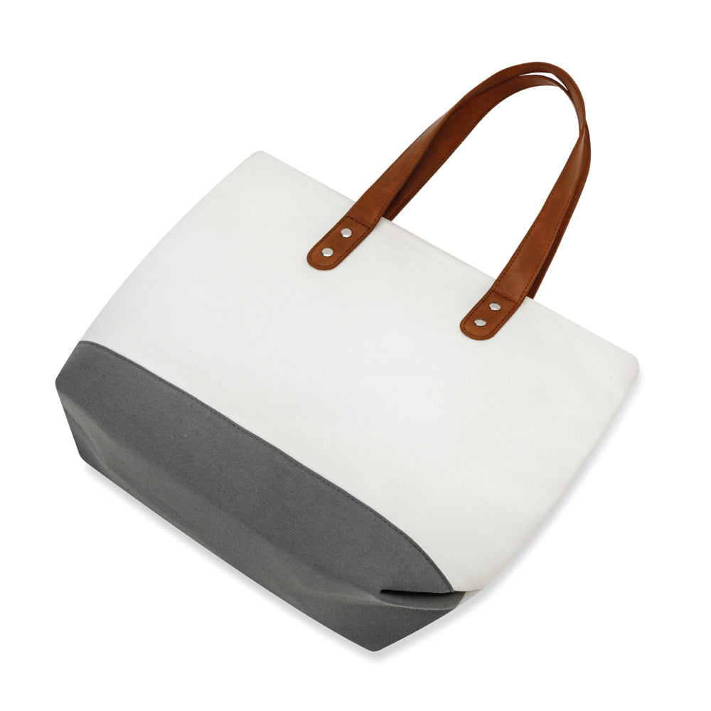 Medium Cotton Canvas Classic Leather Handle Tote Bag (15.75'' W X 12'' H) 18 Oz