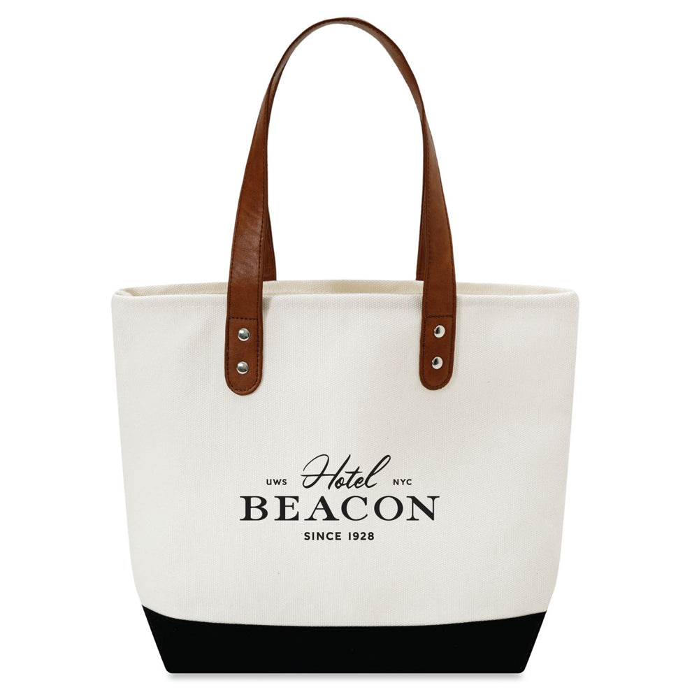 Medium Cotton Canvas Classic Leather Handle Tote Bag (15.75'' W X 12'' H) 18 Oz