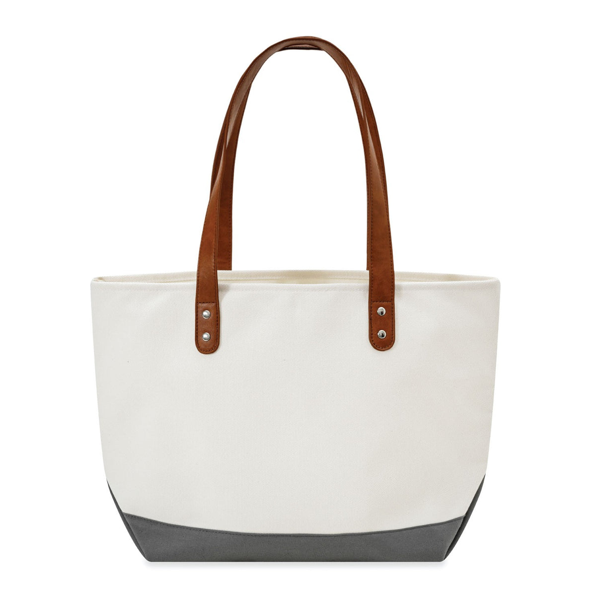 Large Cotton Canvas Classic Leather Handle Tote Bag (20.5'' W X 13'' H) 18 Oz