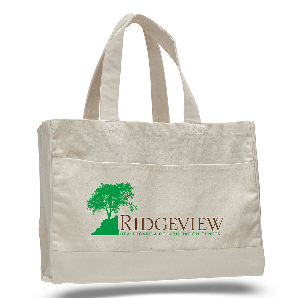 Medium Cotton Canvas Classy Tote Bag (17'' W X 13'' H) 12 Oz