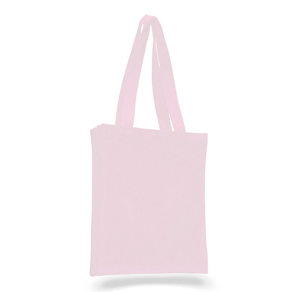 Small Cotton Canvas Book Tote Bag (10'' W X 12'' H) 12 Oz-Tote Bag-Brand Your Tote-Light Pink-Brand Your Tote