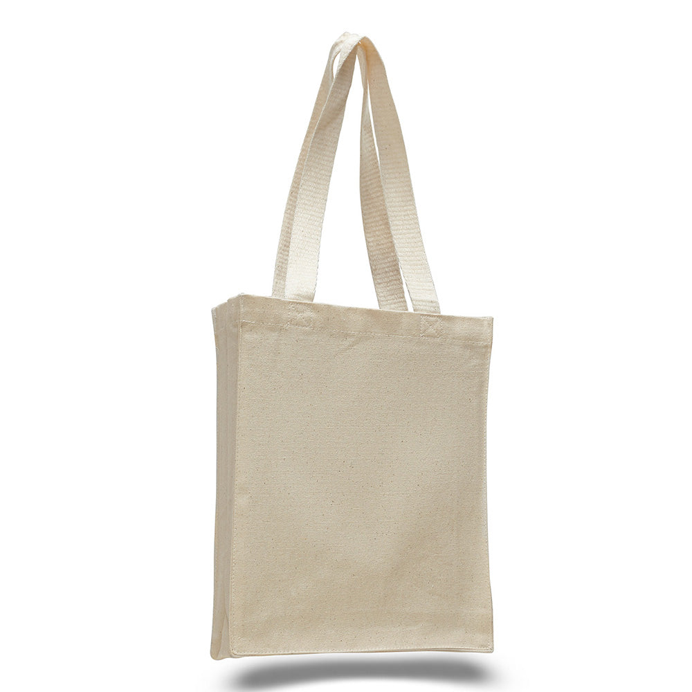 Small Cotton Canvas Book Tote Bag (10'' W X 12'' H) 12 Oz-Tote Bag-Brand Your Tote-Natural-Brand Your Tote