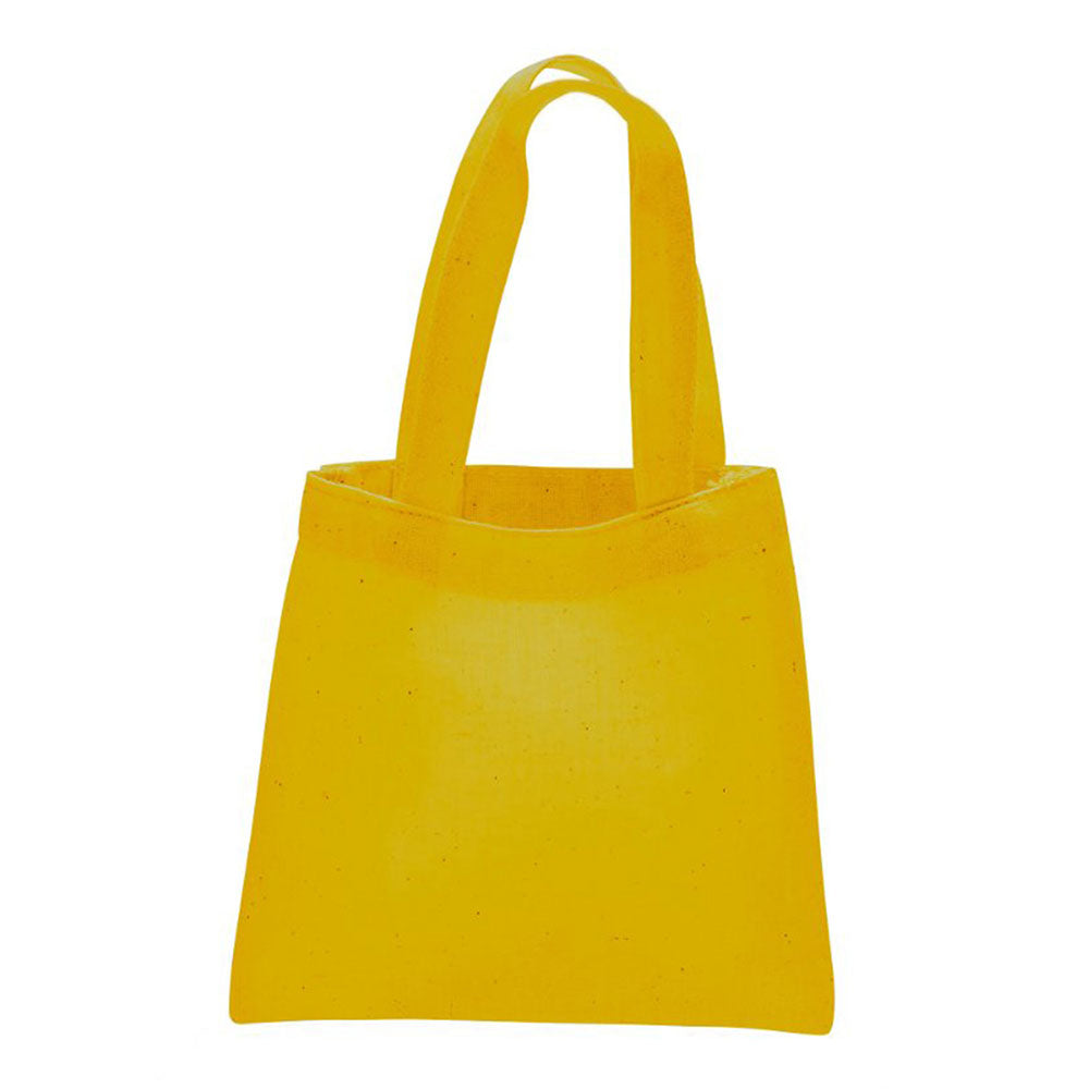 Small Cotton Canvas Tote Bag (6'' W X 6'' H) 6 Oz-Tote Bag-Brand Your Tote-Yellow-Brand Your Tote