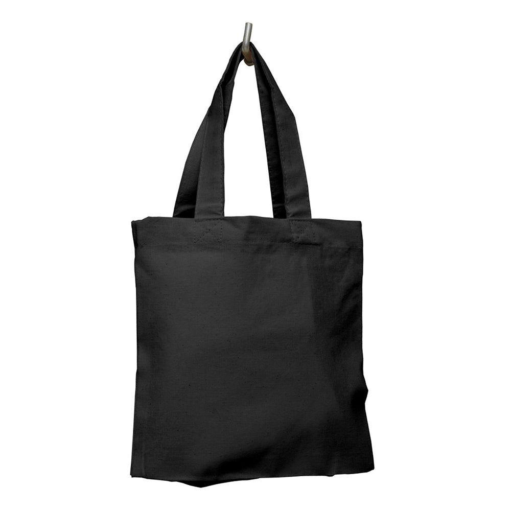 Small Cotton Canvas Tote Bag (8'' W X 8'' H) 7 Oz-Tote Bag-Brand Your Tote-Black-Brand Your Tote