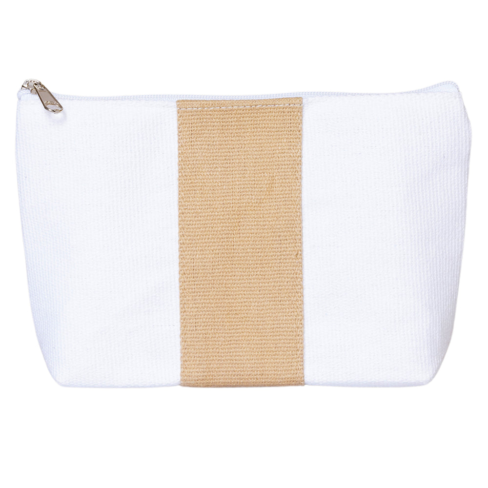 Small Dobby Cotton Beach Club Mate Pouch (9.8'' W X 5.9'' H) 18 Oz-Pouch-Brand Your Tote-Kraft-Brand Your Tote