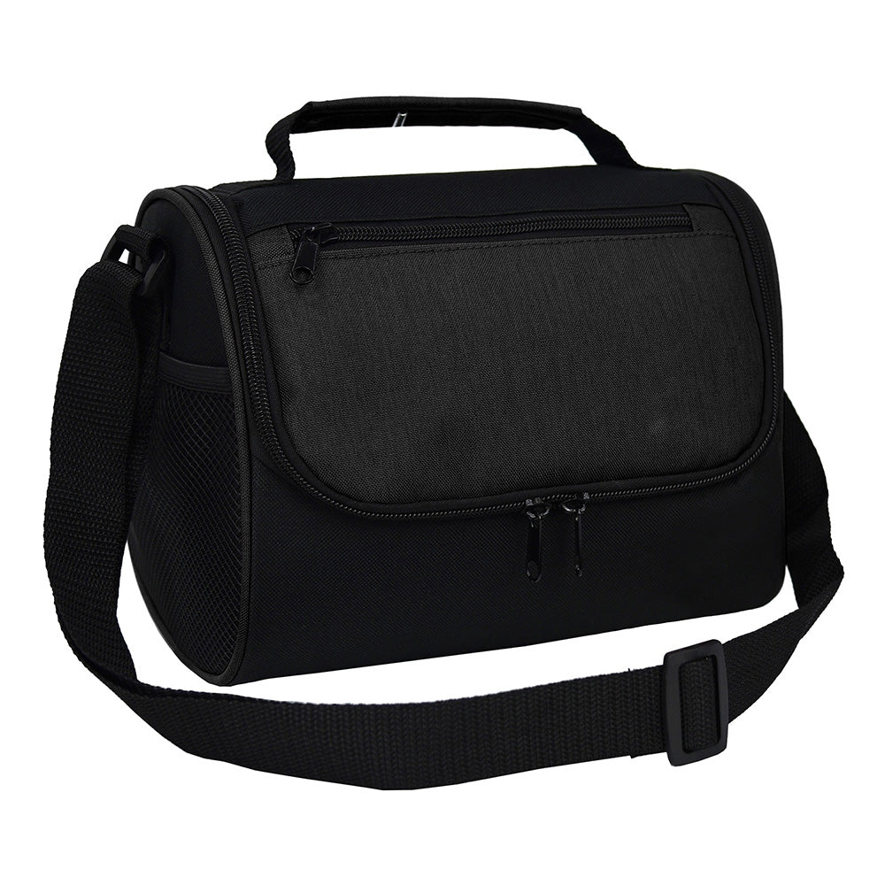 Small Polyester Break Time Lunch Bag (9.5'' W X 7.5'' H) 600D-Bag-Brand Your Tote-Black-Black-Brand Your Tote