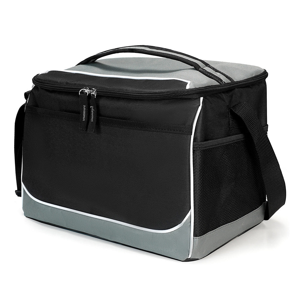 Small Polyester Roosevelt Cooler Bag (10'' W X 8'' H) 600D-Bag-Brand Your Tote-Grey-Black-Brand Your Tote