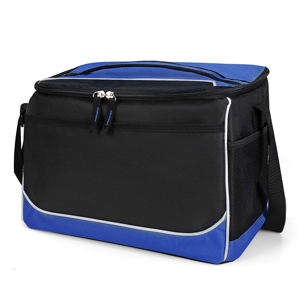 Small Polyester Roosevelt Cooler Bag (10'' W X 8'' H) 600D-Bag-Brand Your Tote-Royal Blue-Black-Brand Your Tote