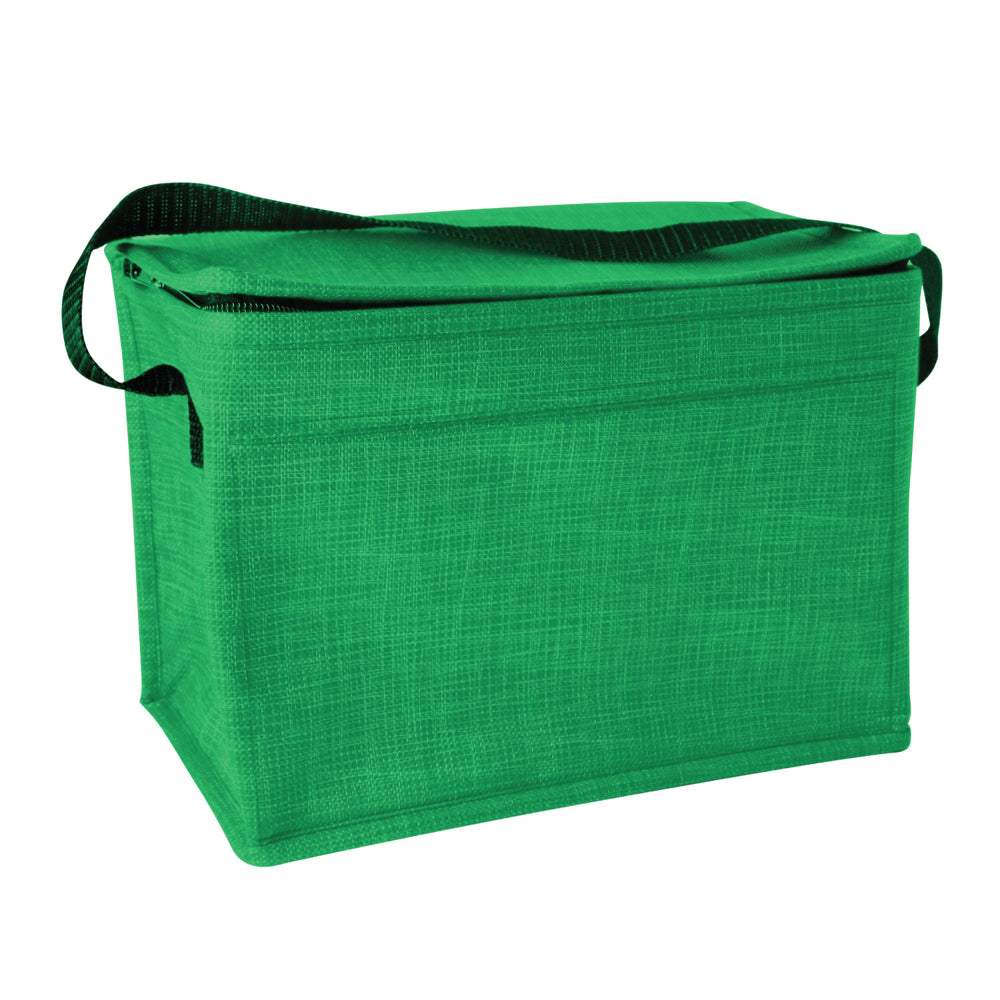 Small Polypropylene 6 Can Cooler Bag (8'' W X 6'' H) 80 Gsm-Bag-Brand Your Tote-Heather Green-Brand Your Tote