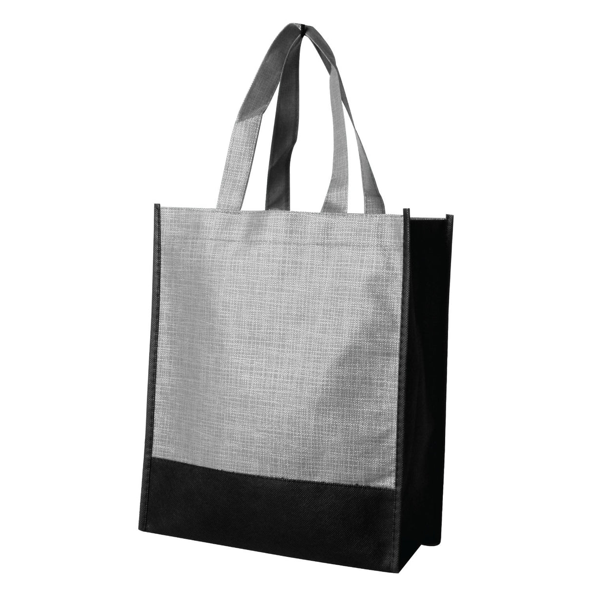 Small Polypropylene Tote Bag (10'' W X 12'' H) 80 Gsm-Tote Bag-Brand Your Tote-Black-Heather Grey-Brand Your Tote