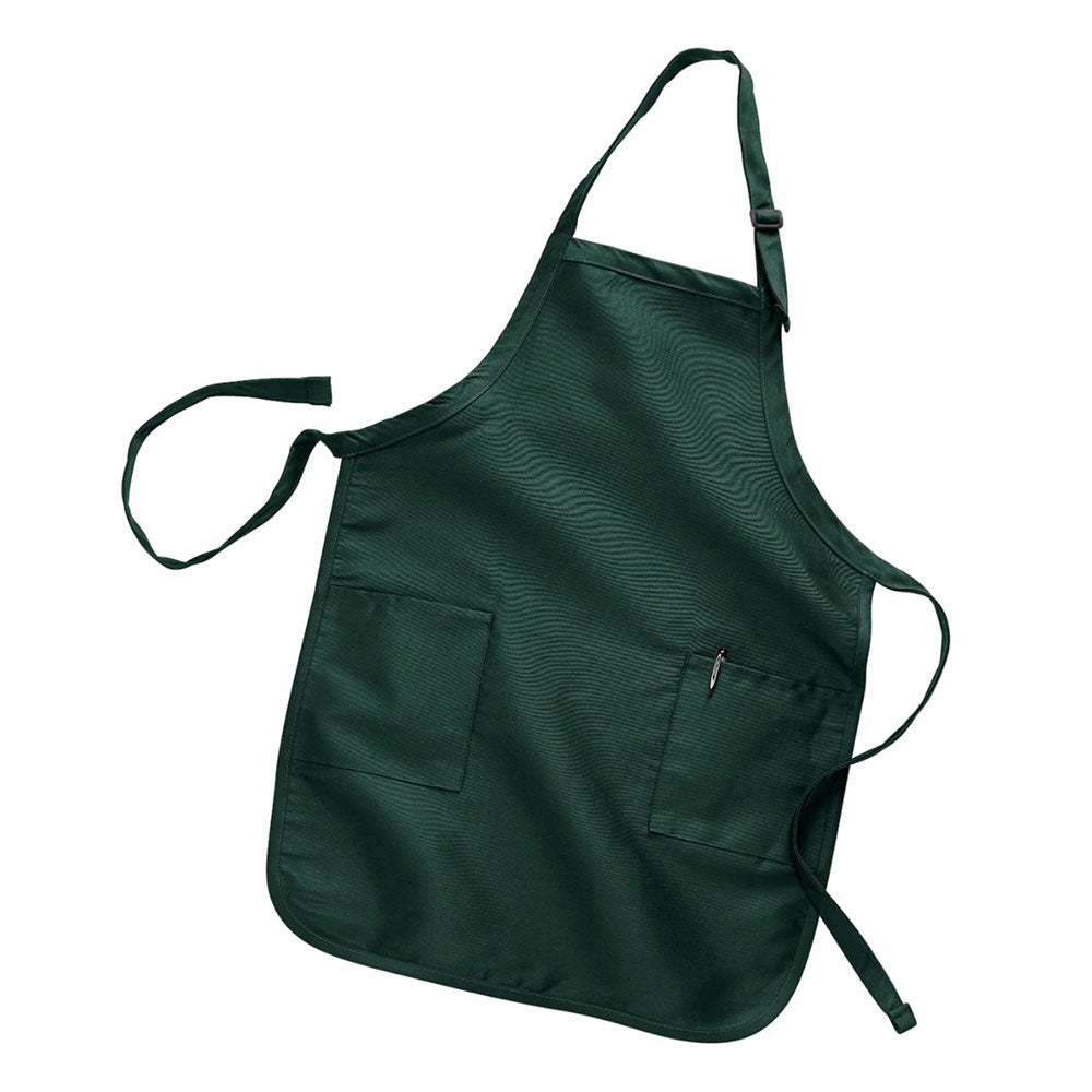 Twill / Poly-Cotton Adjustable Neck Apron (22'' W X 30'' H) 7.5 Oz-Apron-Brand Your Tote-Forest Green-Brand Your Tote