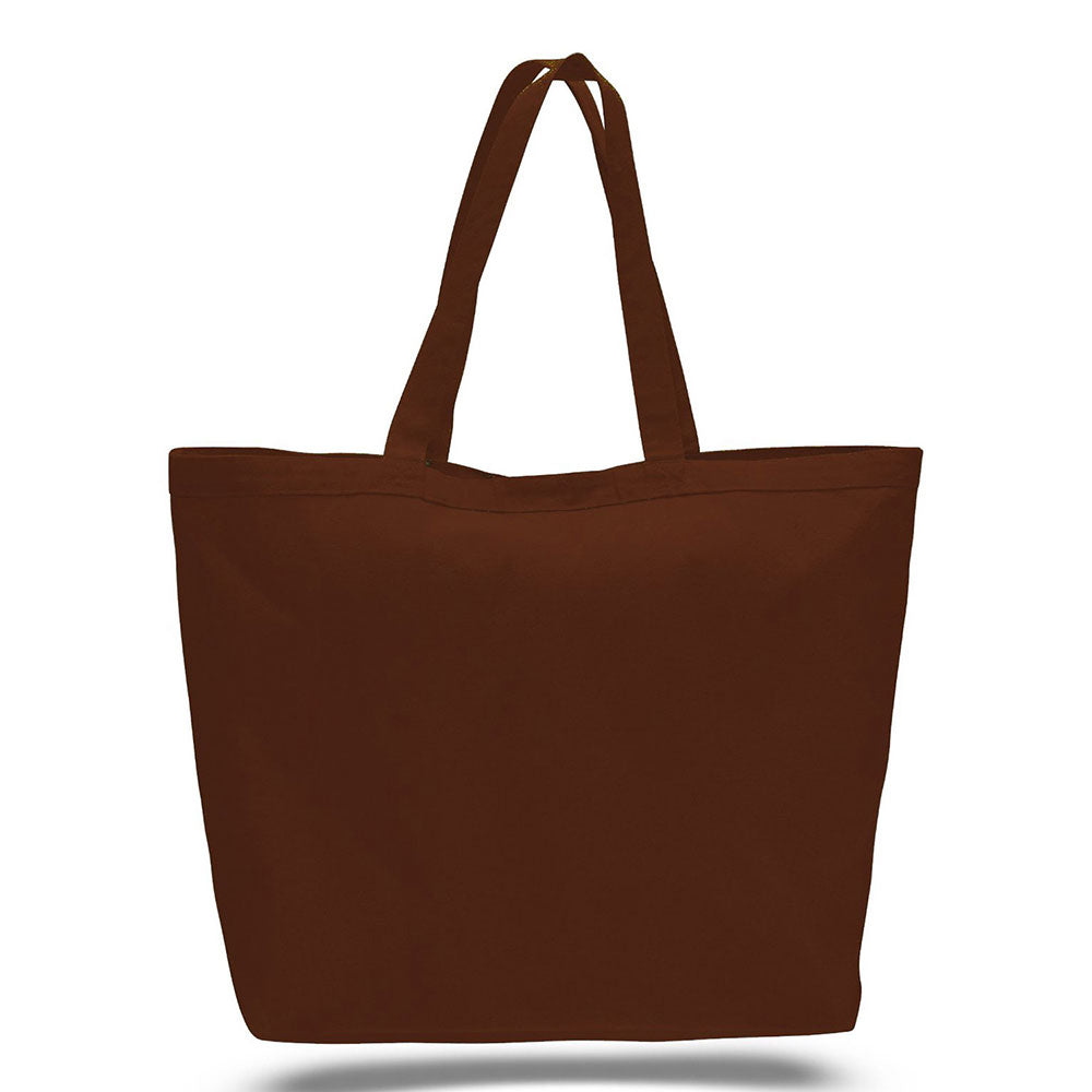 Xl Cotton Canvas Instyle Tote Bag (23'' W X 17'' H) 12 Oz-Tote Bag-Brand Your Tote-Chocolate Brown-Brand Your Tote