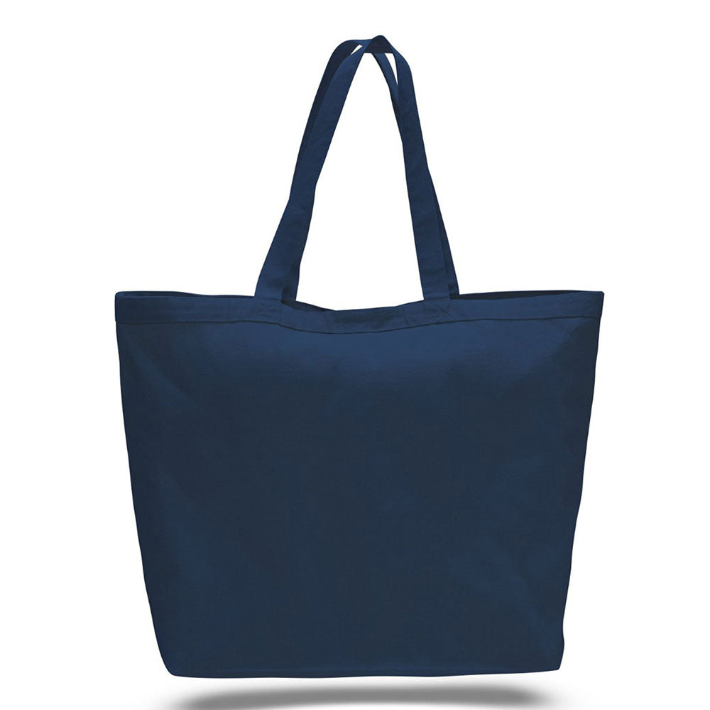 Xl Cotton Canvas Instyle Tote Bag (23'' W X 17'' H) 12 Oz-Tote Bag-Brand Your Tote-Navy Blue-Brand Your Tote