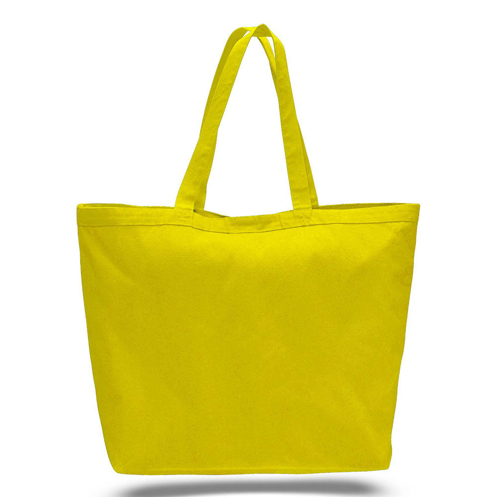 Xl Cotton Canvas Instyle Tote Bag (23'' W X 17'' H) 12 Oz-Tote Bag-Brand Your Tote-Yellow-Brand Your Tote