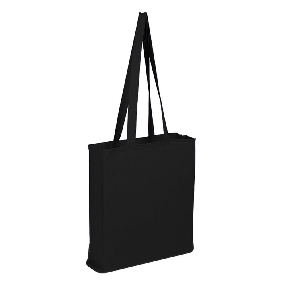 Cotton Canvas Tote Bag ('' W X '' H)-Tote Bag-Brand Your Tote-Black-Brand Your Tote