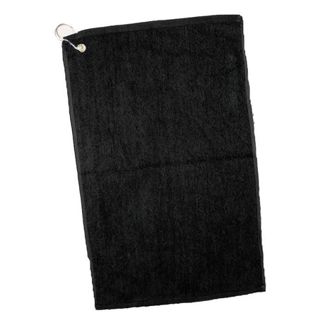 Cotton Velour Deluxe Hand/Gold Towel (16'' W X 25'' H) 3.5 Lb Per Dozen-Towel-Brand Your Tote-Black-Brand Your Tote