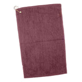 Cotton Velour Deluxe Hand/Gold Towel (16'' W X 25'' H) 3.5 Lb Per Dozen-Towel-Brand Your Tote-Maroon-Brand Your Tote