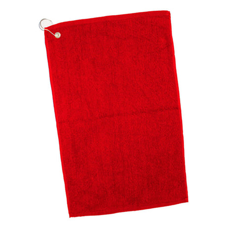 Cotton Velour Deluxe Hand/Gold Towel (16'' W X 25'' H) 3.5 Lb Per Dozen-Towel-Brand Your Tote-Red-Brand Your Tote