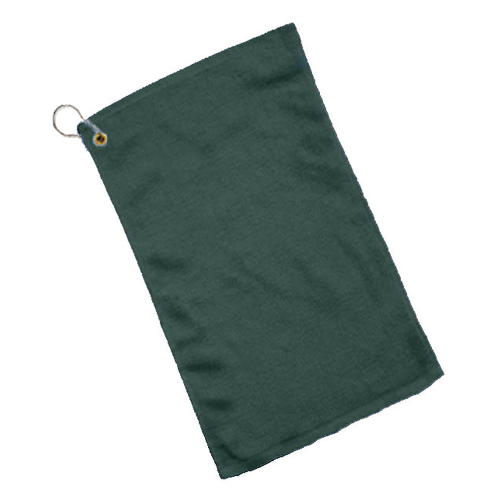 Cotton Velour Fingertip Towel (11'' W X 18'' H) 1.3 Lb Per Dozen-Towel-Brand Your Tote-Forest Green-Brand Your Tote