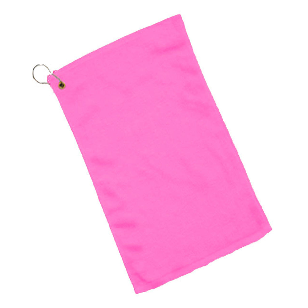Cotton Velour Fingertip Towel (11'' W X 18'' H) 1.3 Lb Per Dozen-Towel-Brand Your Tote-Hot Pink-Brand Your Tote