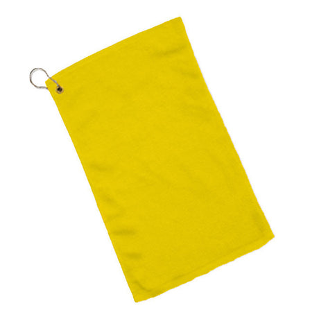 Cotton Velour Fingertip Towel (11'' W X 18'' H) 1.3 Lb Per Dozen-Towel-Brand Your Tote-Yellow-Brand Your Tote