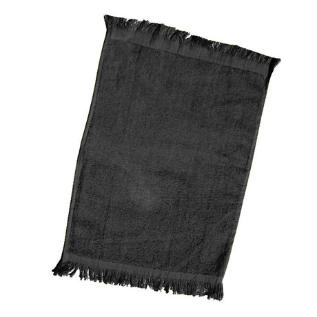 Cotton Velour Fingertip Towel (11'' W X 18'' H) 1.3-Towel-Brand Your Tote-Black-Brand Your Tote