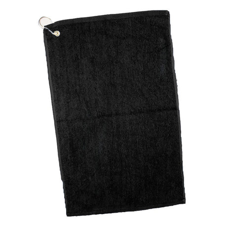 Cotton Velour Hand/Golf Towel (16'' W X 25'' H) 2.5 Lb Per Dozen-Towel-Brand Your Tote-Black-Brand Your Tote