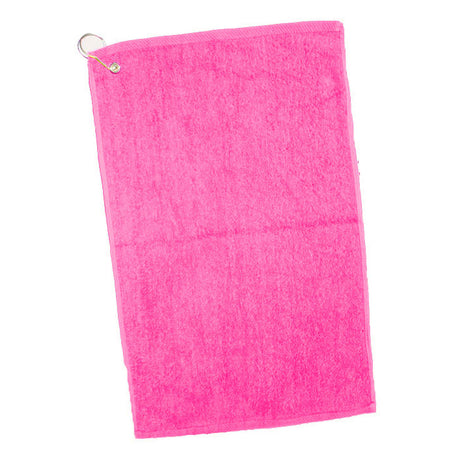 Cotton Velour Hand/Golf Towel (16'' W X 25'' H) 2.5 Lb Per Dozen-Towel-Brand Your Tote-Hot Pink-Brand Your Tote