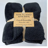 Jute Kilim Shetland Sherpa Blanket (50'' W X 60'' H) 350G/Sqm-Blanket-Brand Your Tote-Black-Brand Your Tote
