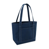 Large Cotton Canvas Admiral Tote Bag (20.5'' W X 13'' H) 24 Oz-Tote Bag-Brand Your Tote-Navy Blue-Brand Your Tote