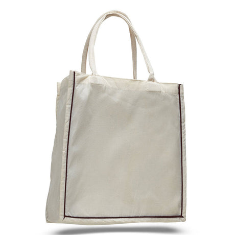 Large Cotton Canvas Bag (15'' W X 16'' H) 6 Oz-Bag-Brand Your Tote-Natural-Chocolate Brown-Brand Your Tote