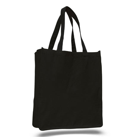Large Cotton Canvas Book Tote Bag (14'' W X 17'' H) 12 Oz-Tote Bag-Brand Your Tote-Black-Brand Your Tote