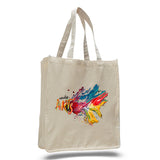 Large Cotton Canvas Book Tote Bag (14'' W X 17'' H) 12 Oz-Tote Bag-Brand Your Tote-Natural-Brand Your Tote