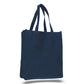 Large Cotton Canvas Book Tote Bag (14'' W X 17'' H) 12 Oz-Tote Bag-Brand Your Tote-Navy Blue-Brand Your Tote