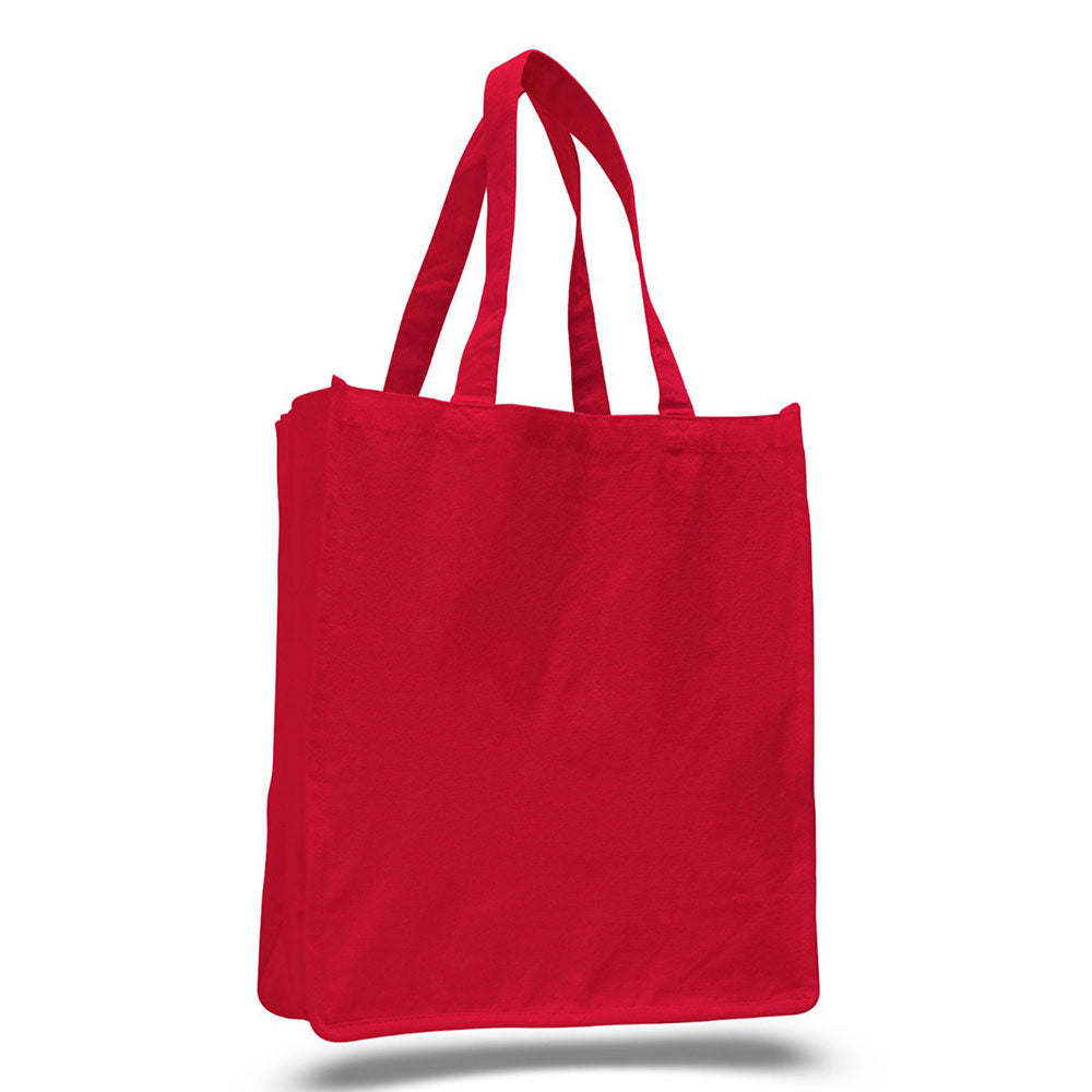 Large Cotton Canvas Book Tote Bag (14'' W X 17'' H) 12 Oz-Tote Bag-Brand Your Tote-Red-Brand Your Tote