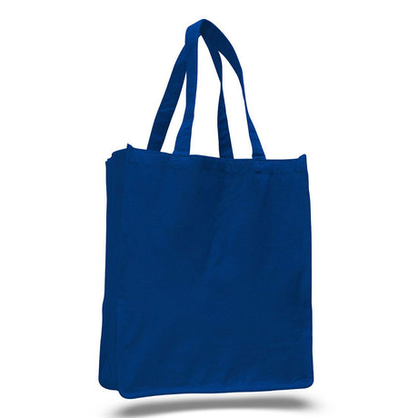 Large Cotton Canvas Book Tote Bag (14'' W X 17'' H) 12 Oz-Tote Bag-Brand Your Tote-Royal Blue-Brand Your Tote