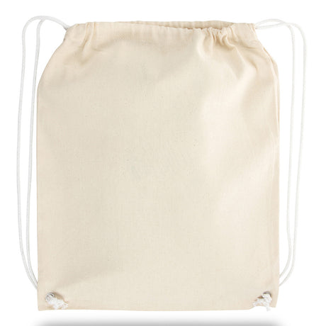 Large Cotton Canvas Drawstring Backpack (15'' W X 18'' H) 8 Oz-Backpack-Brand Your Tote-Natural-Brand Your Tote