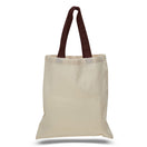 Large Cotton Canvas Economical Tote Bag (15'' W X 16'' H) 6 Oz-Tote Bag-Brand Your Tote-Natural-Chocolate Brown-Brand Your Tote