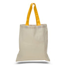 Large Cotton Canvas Economical Tote Bag (15'' W X 16'' H) 6 Oz-Tote Bag-Brand Your Tote-Natural-Gold-Brand Your Tote