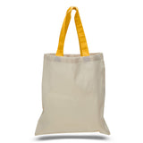 Large Cotton Canvas Economical Tote Bag (15'' W X 16'' H) 6 Oz-Tote Bag-Brand Your Tote-Natural-Gold-Brand Your Tote