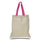 Large Cotton Canvas Economical Tote Bag (15'' W X 16'' H) 6 Oz-Tote Bag-Brand Your Tote-Natural-Hot Pink-Brand Your Tote