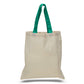 Large Cotton Canvas Economical Tote Bag (15'' W X 16'' H) 6 Oz-Tote Bag-Brand Your Tote-Natural-Kelly Green-Brand Your Tote