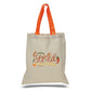 Large Cotton Canvas Economical Tote Bag (15'' W X 16'' H) 6 Oz-Tote Bag-Brand Your Tote-Natural-Orange-Brand Your Tote