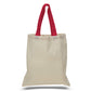 Large Cotton Canvas Economical Tote Bag (15'' W X 16'' H) 6 Oz-Tote Bag-Brand Your Tote-Natural-Red-Brand Your Tote