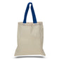 Large Cotton Canvas Economical Tote Bag (15'' W X 16'' H) 6 Oz-Tote Bag-Brand Your Tote-Natural-Royal Blue-Brand Your Tote