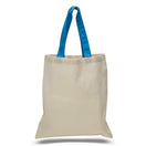 Large Cotton Canvas Economical Tote Bag (15'' W X 16'' H) 6 Oz-Tote Bag-Brand Your Tote-Natural-Sapphire-Brand Your Tote